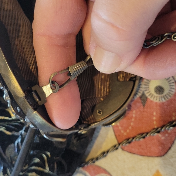 Art Deco Style evening bag,Small purse,Metal chain handle.EUC - Picture 9 of 11